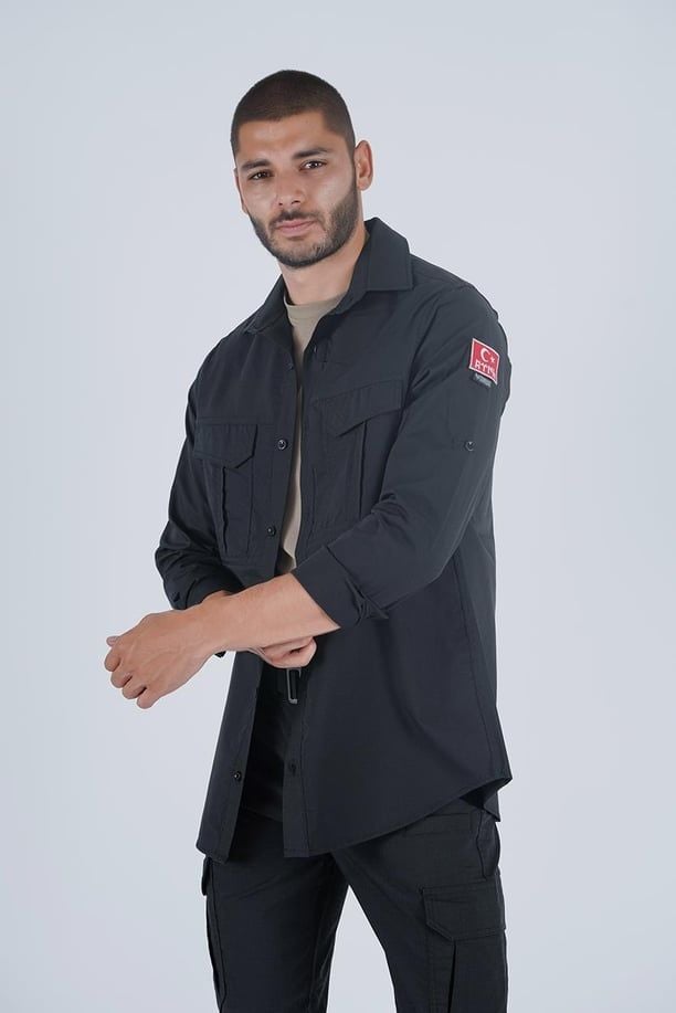 TACTİCAL GÖMLEK CEPLİ (SİYAH) 424