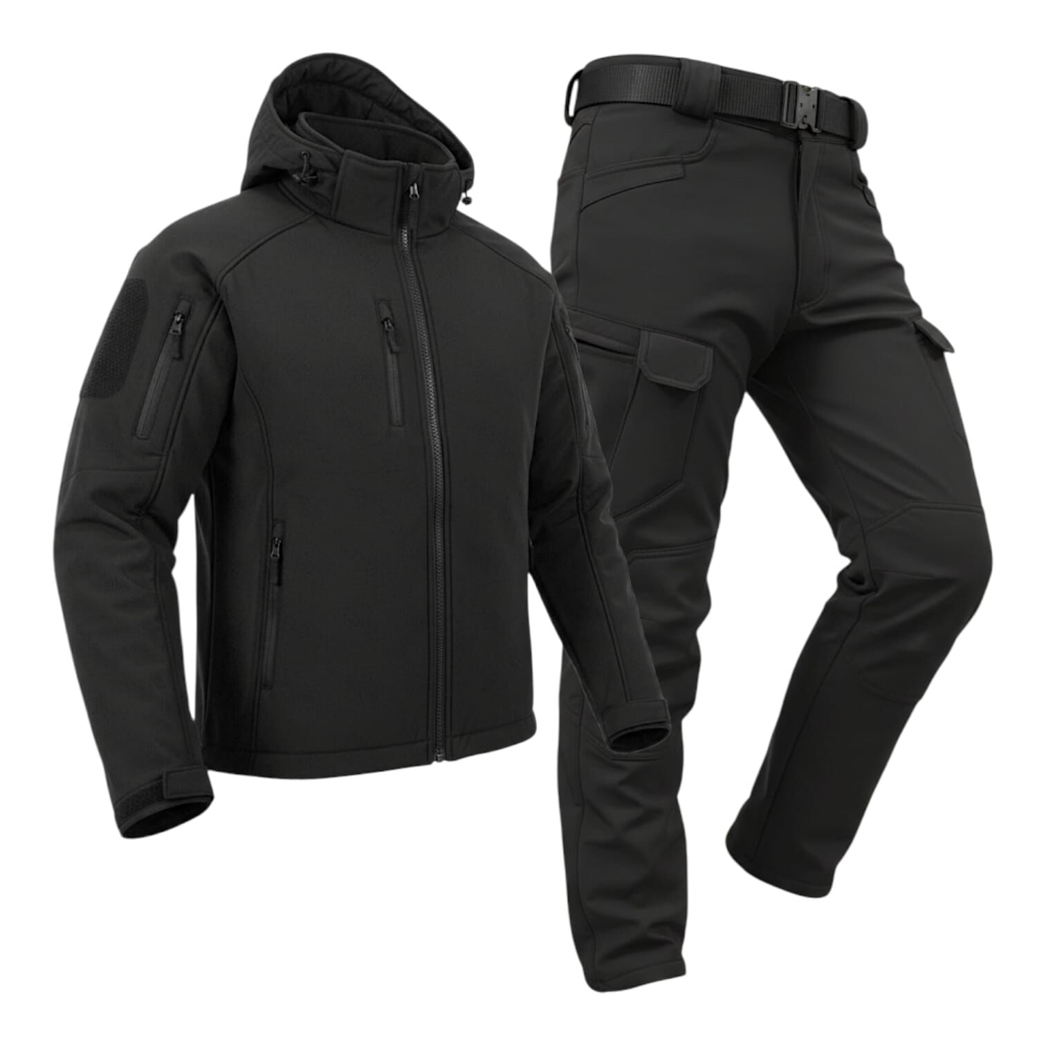 ATS Softjel Takım (Mont + Pantolon) – Su ve Soğuk Geçirmez, İçi Polarlı Taktik Kombin SİYAH - 3.XL