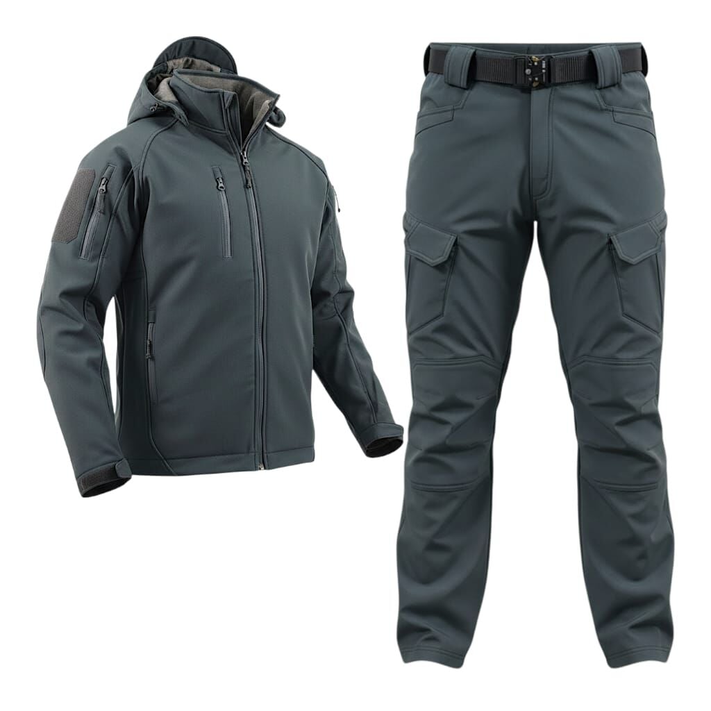ATS Softjel Takım (Mont + Pantolon) – Su ve Soğuk Geçirmez, İçi Polarlı Taktik Kombin ANTRASİT - 3.XL