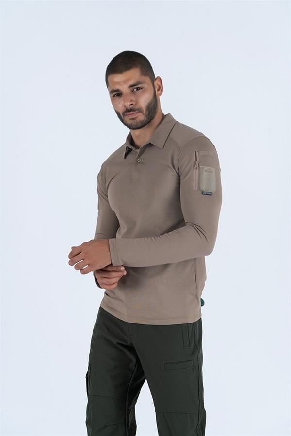 COMBAT Tişört TACTICAL Uzun Kol PİKE - 802 XXL - BEJ
