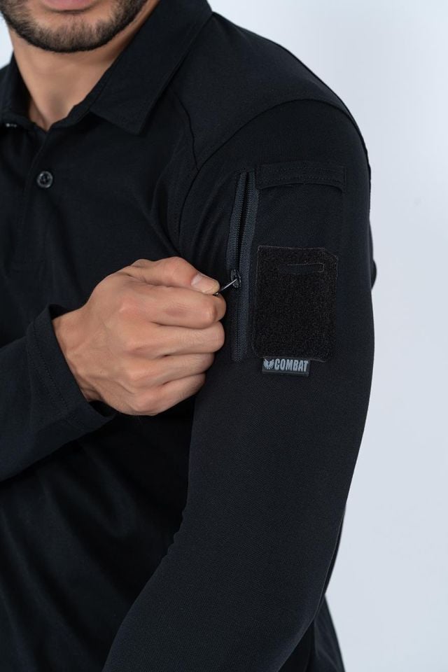COMBAT Tişört TACTICAL Uzun Kol PİKE - 802 3.XL - SİYAH