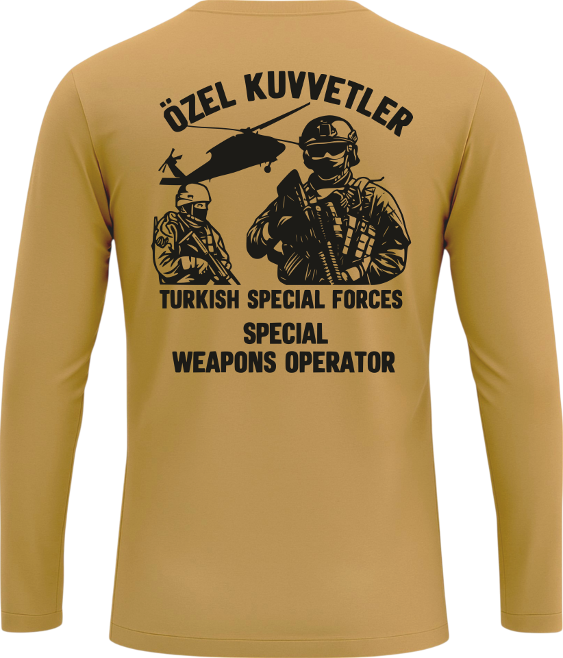 Özel Kuvvetler Baskılı Askeri Uzun Kollu Tişört – Taktik Outdoor Erkek