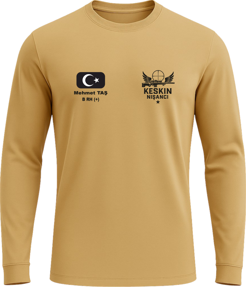 Keskin Nişancı Baskılı TŞÖRT Askeri Uzun Kollu Tişört – Taktik Outdoor Erkek