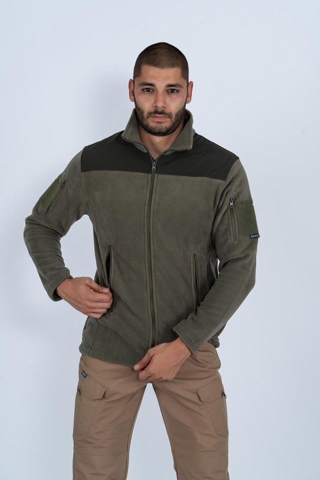 Bikatex Taktik Dik Yaka Erkek Polar Mont - 321 HAKİ