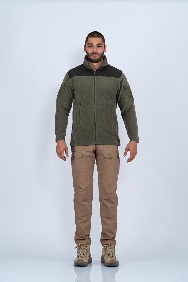 Bikatex Taktik Dik Yaka Erkek Polar Mont - 321 HAKİ