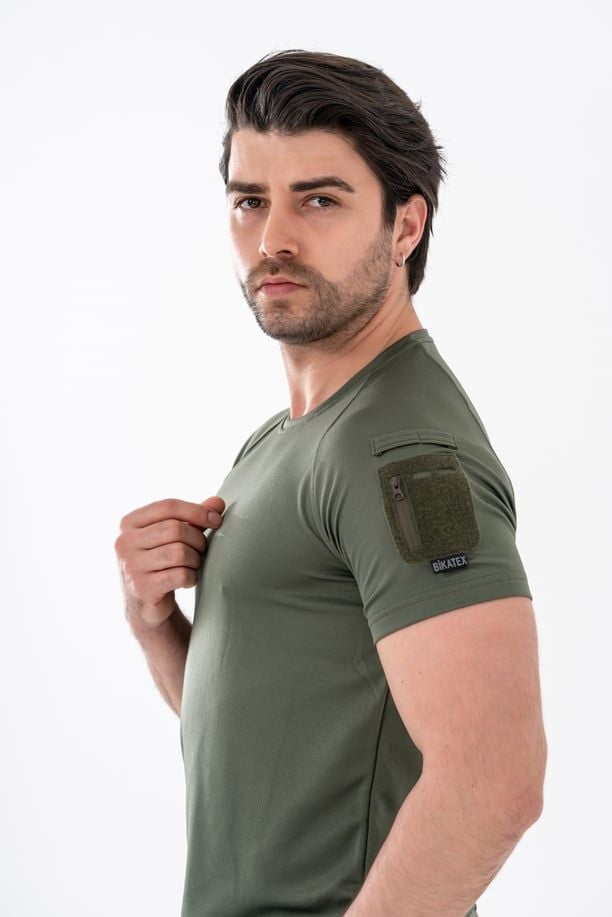 Bikatex Tactical Taktik Tişört Yuvarlak Bisiklet Yaka Tişört Outdoor T-Shirt - 801