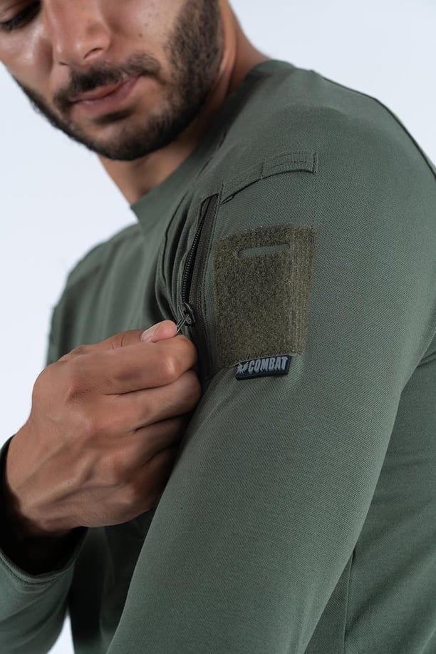 Combat Tactical Outdoor Tişört Günlük Sıfır Yaka Tişörtü T-Shirt - 801