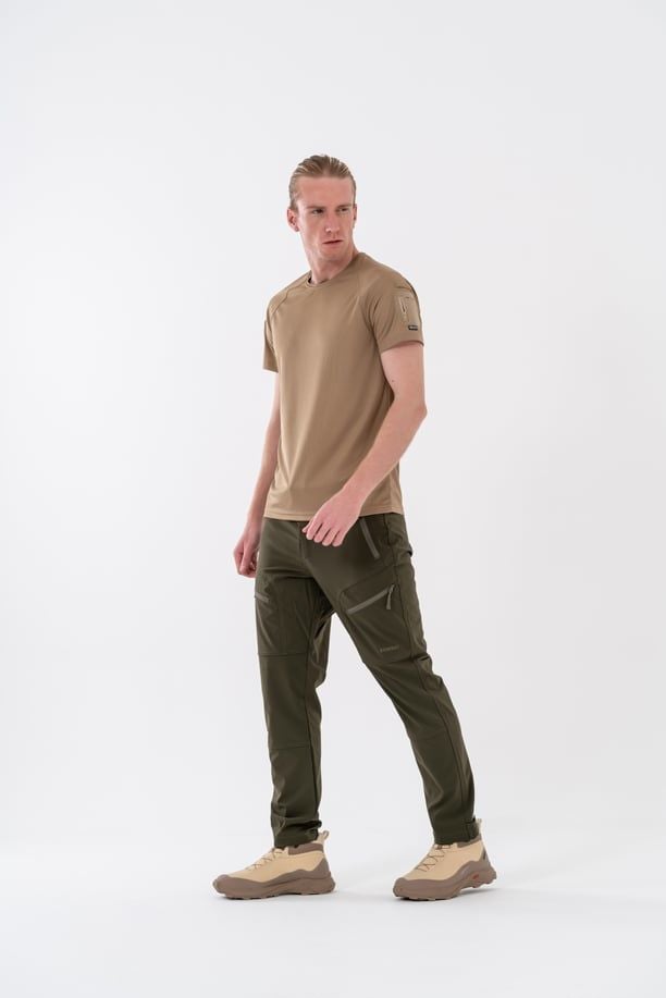 Bikatex Tactical Taktik Tişört Yuvarlak Bisiklet Yaka Tişört Outdoor T-Shirt (BEJ) - 801