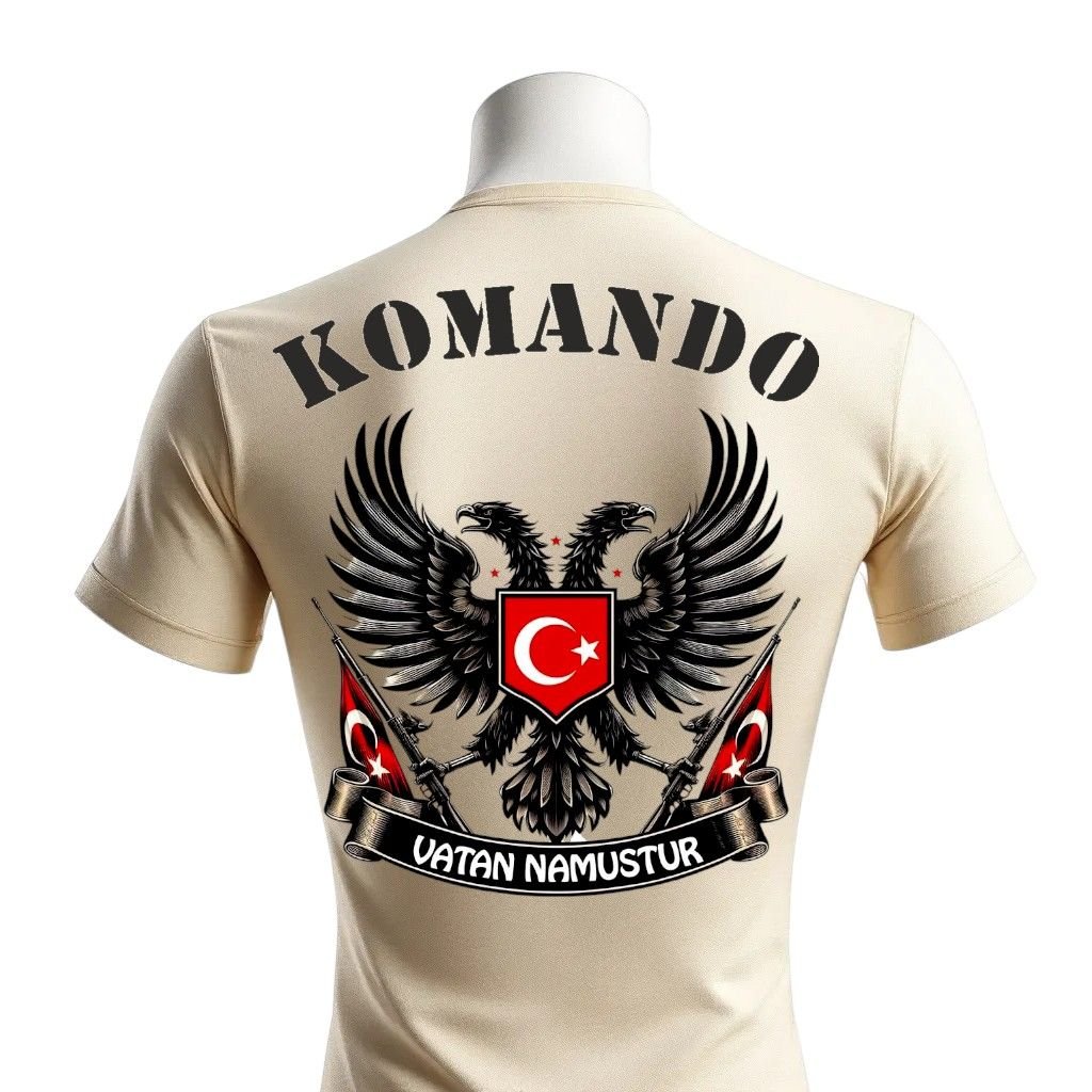 BASKILI TİŞÖRT MICROFİBER BASIC Uzun kol Kısa kol KOMANDO VATAN NAMUSTUR