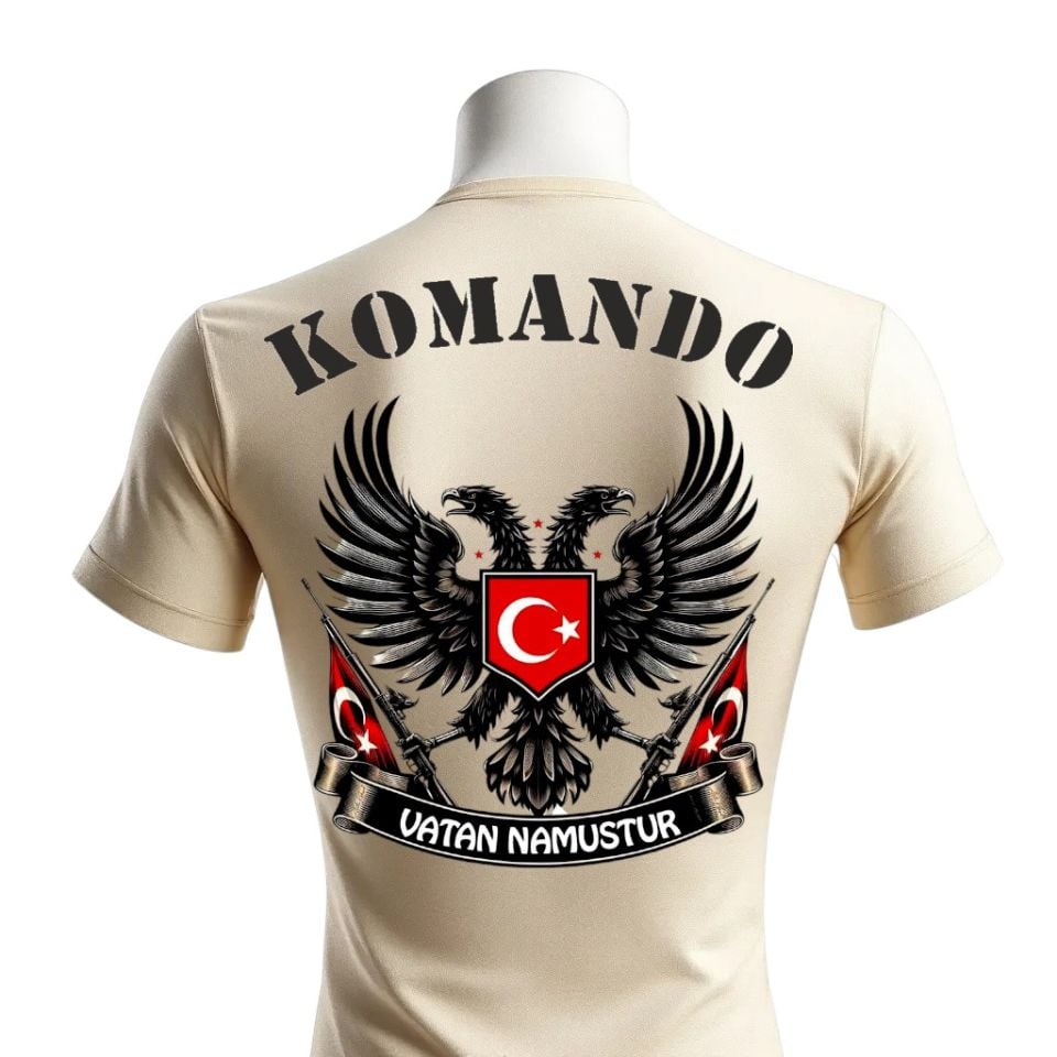 BASKILI TİŞÖRT MICROFİBER BASIC Uzun kol Kısa kol KOMANDO VATAN NAMUSTUR