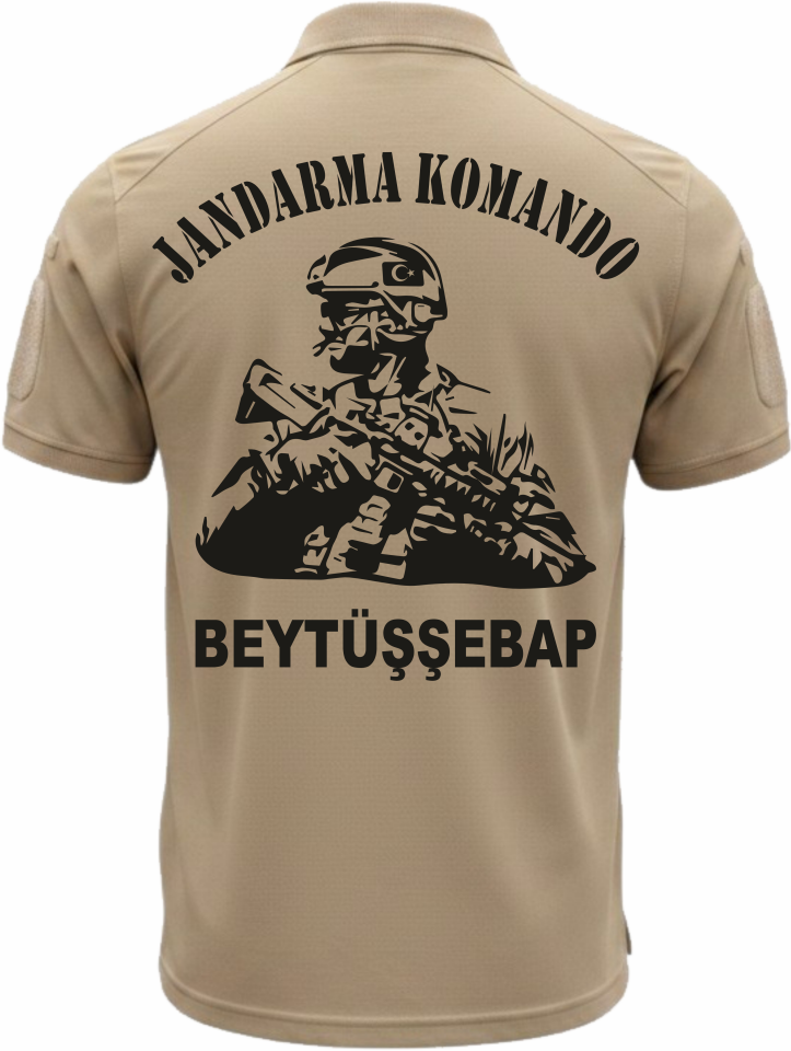Jandarma Komando Beytüşşebap Baskılı Polo Yaka Tişört – Kişiye Özel Askeri Taktik Tişört Jandarma Komando Tişört Polo Yaka