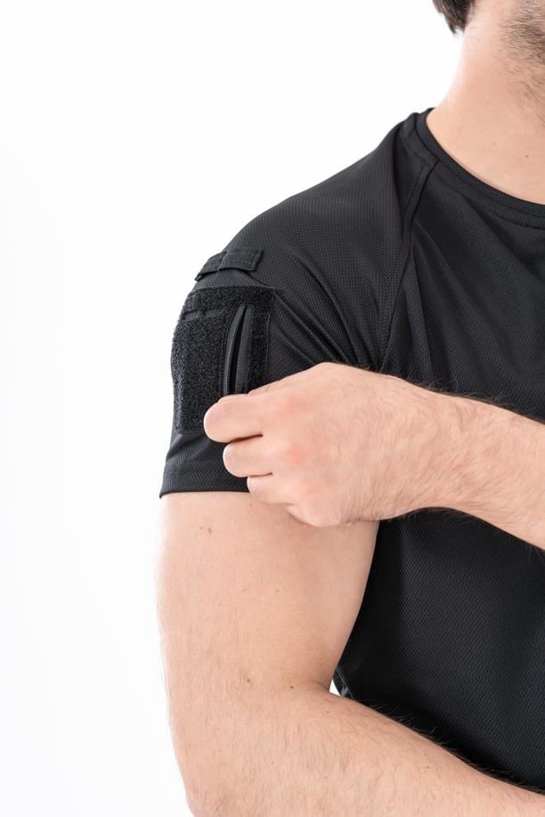 Bikatex Tactical Taktik Tişört Yuvarlak Bisiklet Yaka Tişört Outdoor T-Shirt (Siyah) - 801