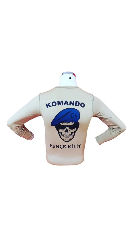 BASKILI TİŞÖRT MICROFİBER BASIC U.KOL  MAVİ BERE KOMANDO