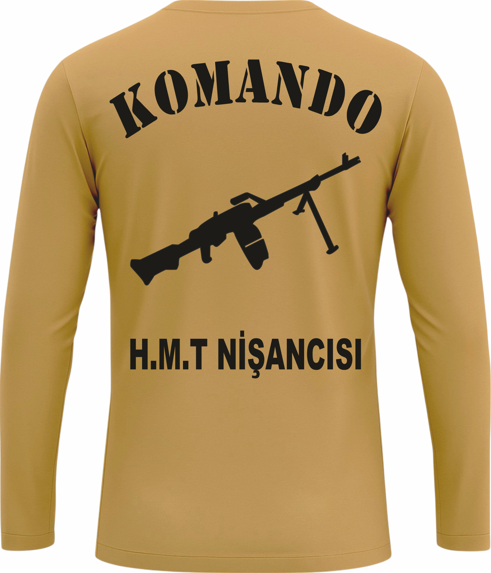 Komando H.M.T Nişancısı Baskılı Askeri Uzun Kollu Tişört – Taktik Outdoor Erkek Tişört
