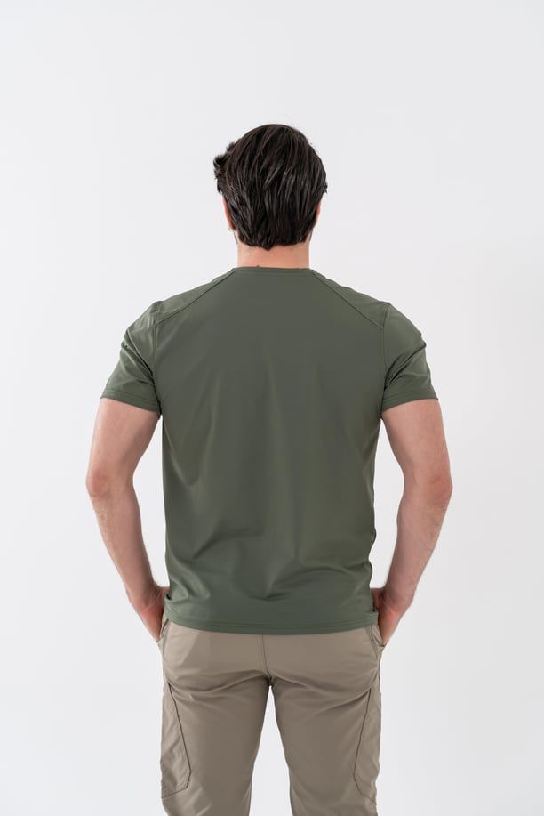 Combat Tactical Outdoor Tişört Günlük Sıfır Yaka Sporcu Erkek Tişörtü T-Shirf - 807 SJY HAKİ - S