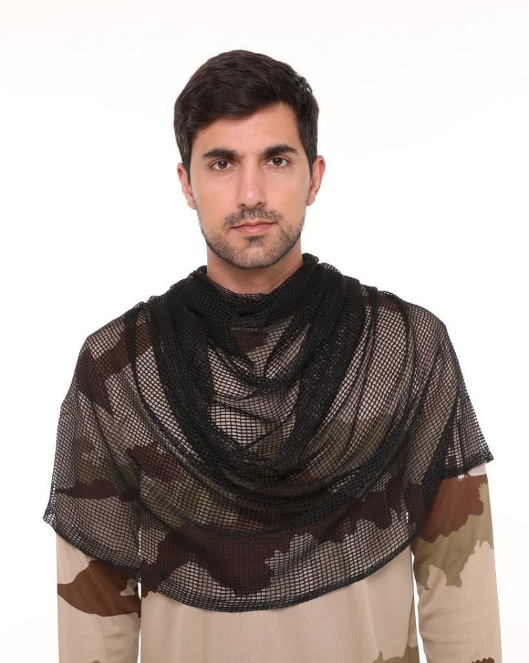 ASKERİ Puşi,Kadın&Erkek Fular,Askeri Şal,Gizlenme Ağı 90X180 cm SİYAH