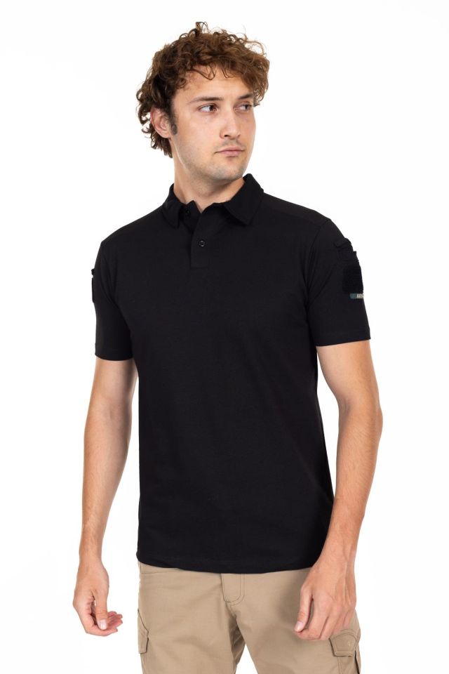 AKN Polo Yaka Kısa Kollu Taktik Tişört –  POLO YAKA TİŞÖRT SİYAH - XXL