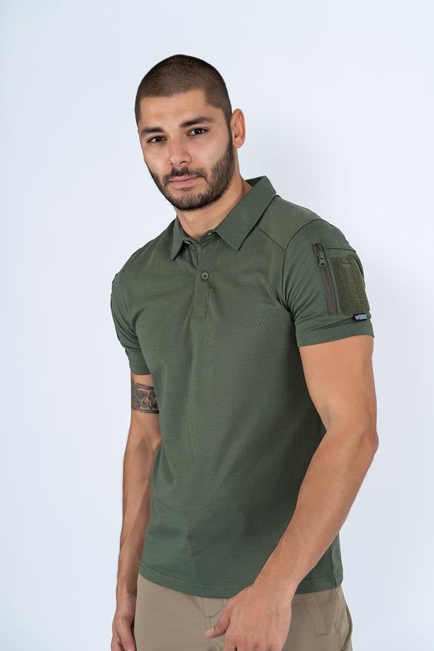 COMBAT T-SHIRT TACTICAL K.KOL PİKE- 802 HAKİ - L