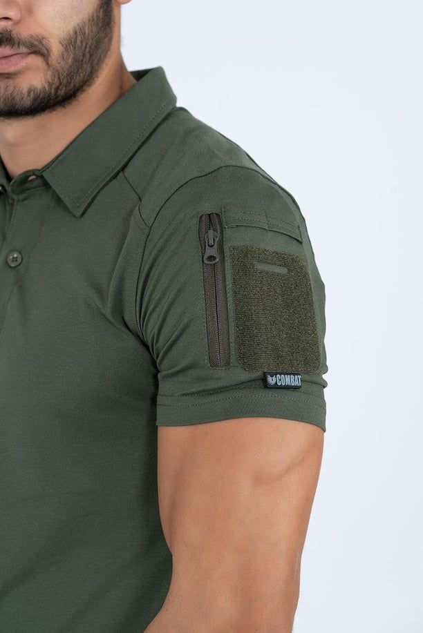 COMBAT T-SHIRT TACTICAL K.KOL PİKE- 802 HAKİ - 3.XL