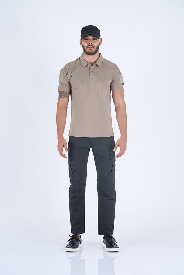 COMBAT T-SHIRT TACTICAL K.KOL PİKE- 802 BEJ - XL