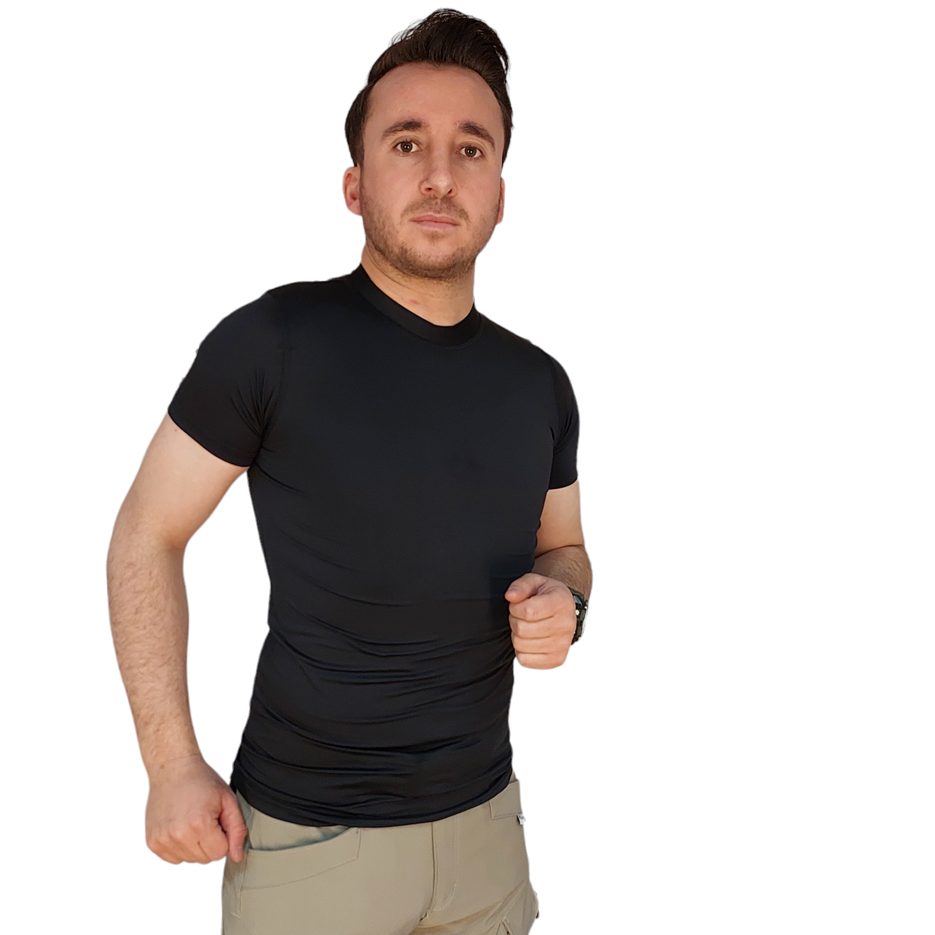 T-shırt Microfiber Basıc termal tişört SİYAH