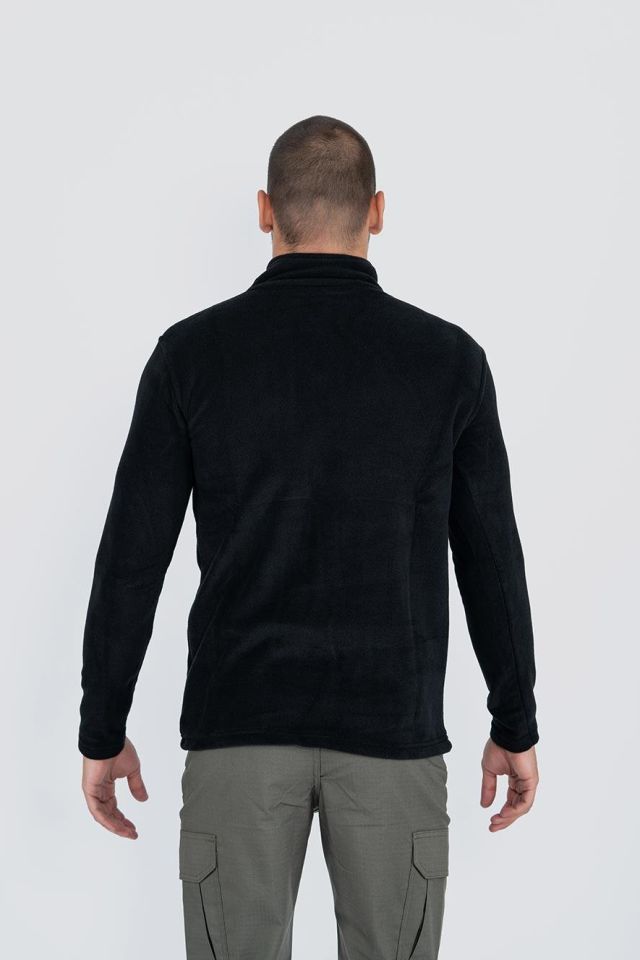 Bikatex Taktik Yarım Fermuarlı Sweatshırt Polar Anti Pilling Fit Dik Yaka Polar - 903 SİYAH - L