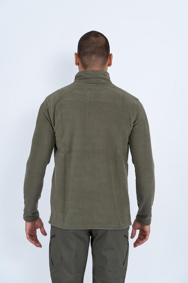 Bikatex Taktik Yarım Fermuarlı Sweatshırt Polar Anti Pilling Fit Dik Yaka Polar - 903 HAKİ - XXL