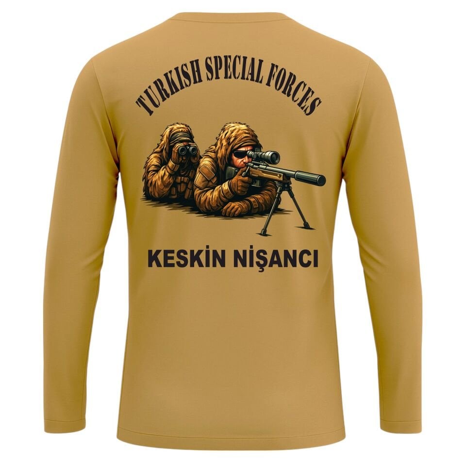 BASKILI TİŞÖRT MICROFİBER BASIC Uzun kol Kısa kol KESKİN NİŞANCI KAMUFLAJ