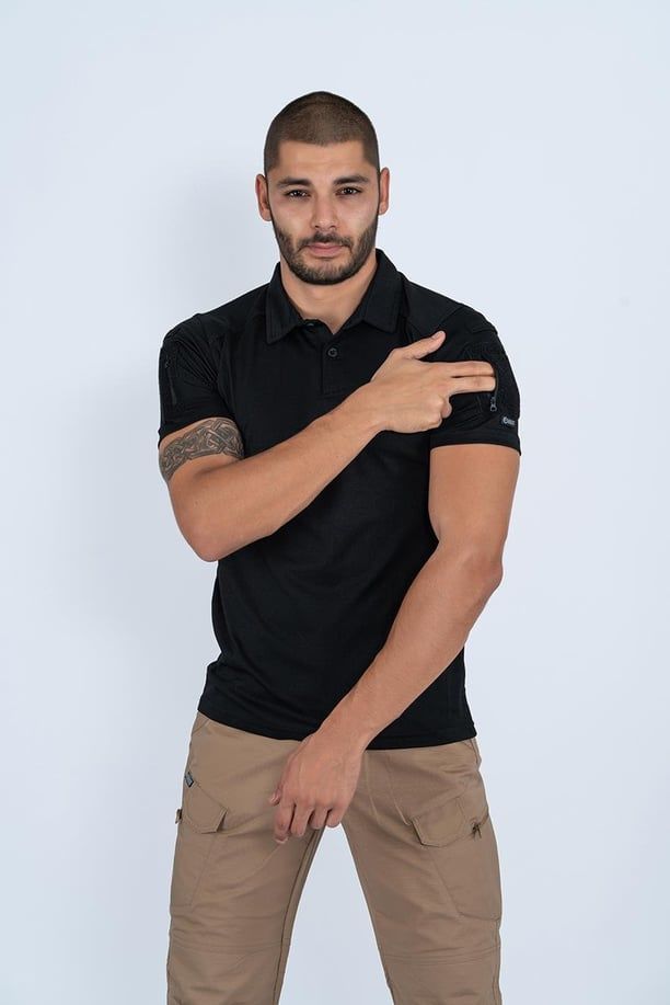 COMBAT T-SHIRT TACTICAL K.KOL PİKE- 802 M - SİYAH