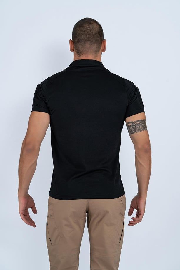 COMBAT T-SHIRT TACTICAL K.KOL PİKE- 802 M - SİYAH