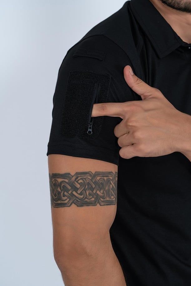 COMBAT T-SHIRT TACTICAL K.KOL PİKE- 802 XXL - SİYAH