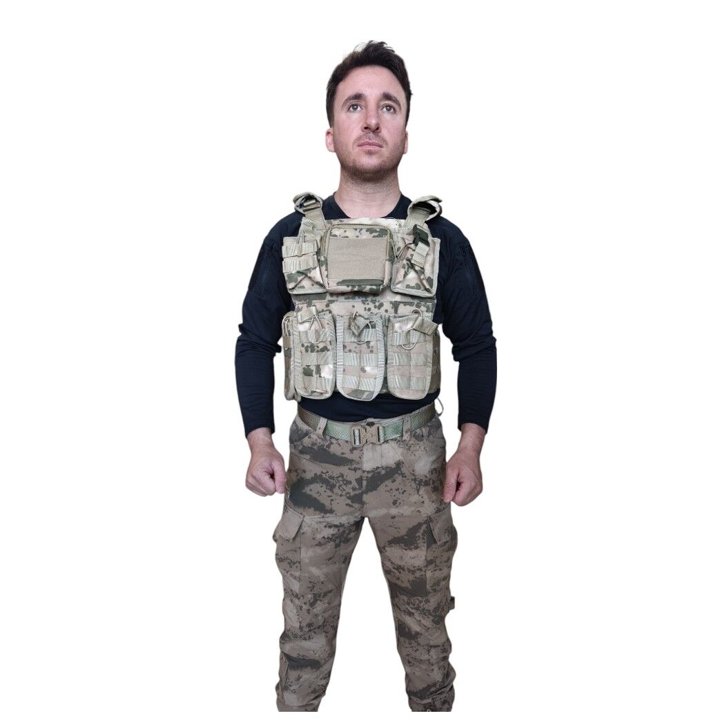 JANDARMA Fırtına Hücum Yeleği – Taktik ve Askeri Kullanım İçin Ayarlanabilir Yelek AK-47 (KELEŞ) - STANDART