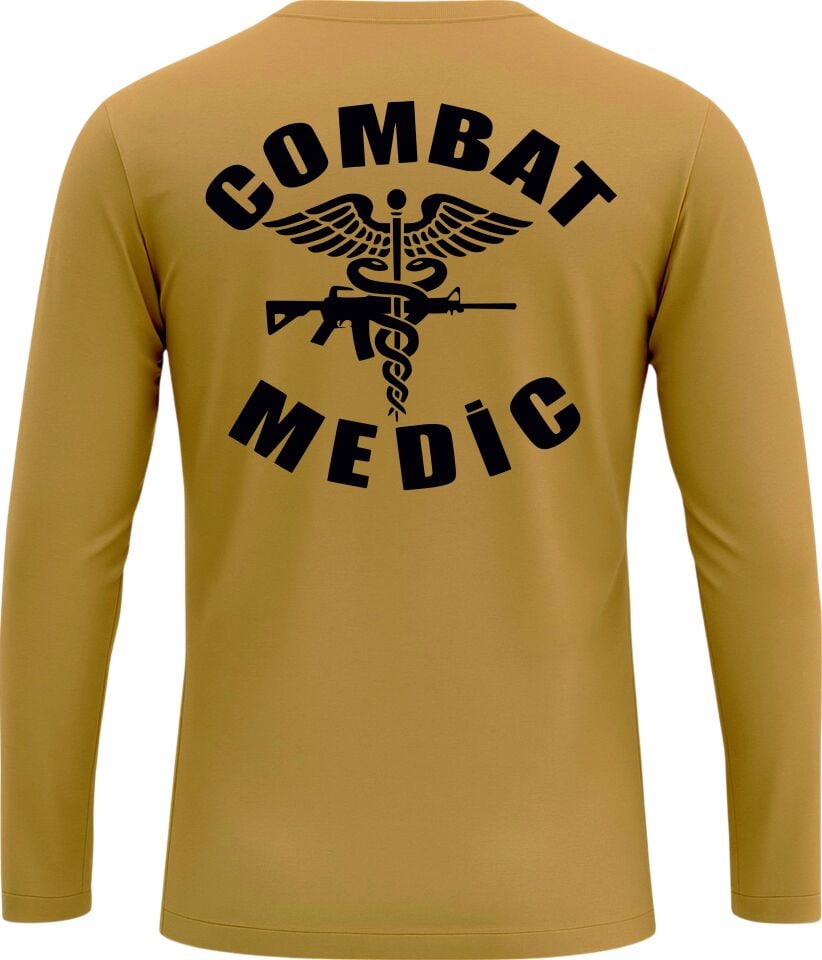 COMBAT MEDIC Uzun Kollu Taktik Tişört – Kum Rengi