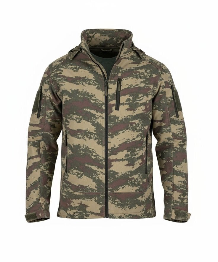 Combat Tactical Outdoor Kamuflaj Mont Su Rüzgar Geçirmez Erkek Softtjell Mont - 305