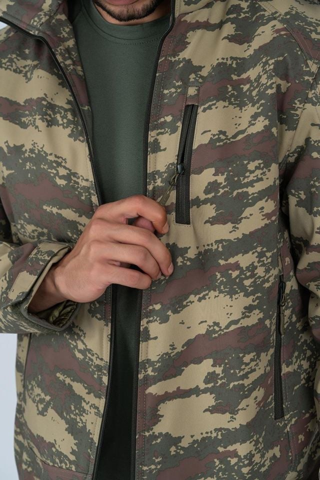 Combat Tactical Outdoor Kamuflaj Mont Su Rüzgar Geçirmez Erkek Softtjell Mont - 305