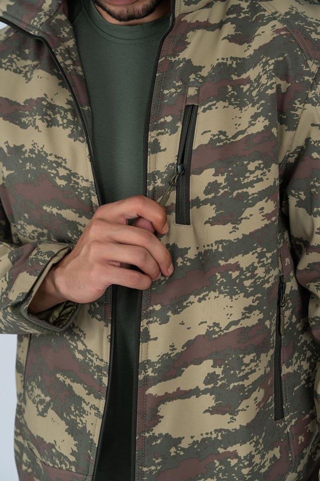 Combat Tactical Outdoor Kamuflaj Mont Su Rüzgar Geçirmez Erkek Softtjell Mont - 305
