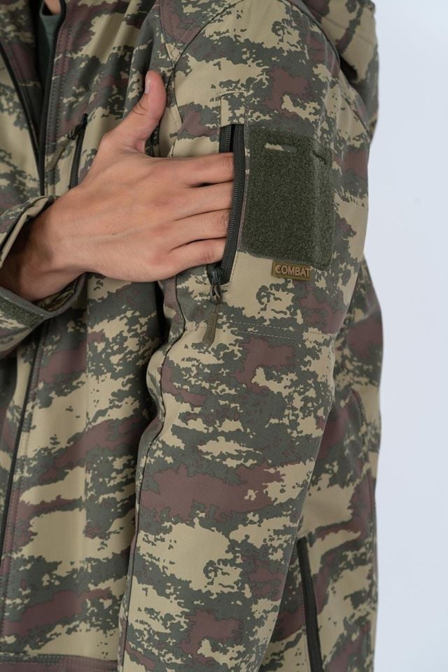 Combat Tactical Outdoor Kamuflaj Mont Su Rüzgar Geçirmez Erkek Softtjell Mont - 305