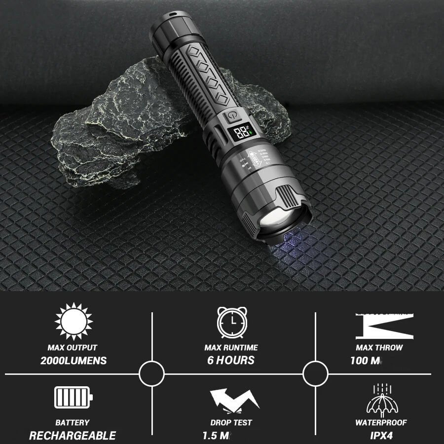 Gold Silver GS-3200 Şarjlı El Feneri – 1500 Lümen Gücüyle Maksimum Aydınlatma