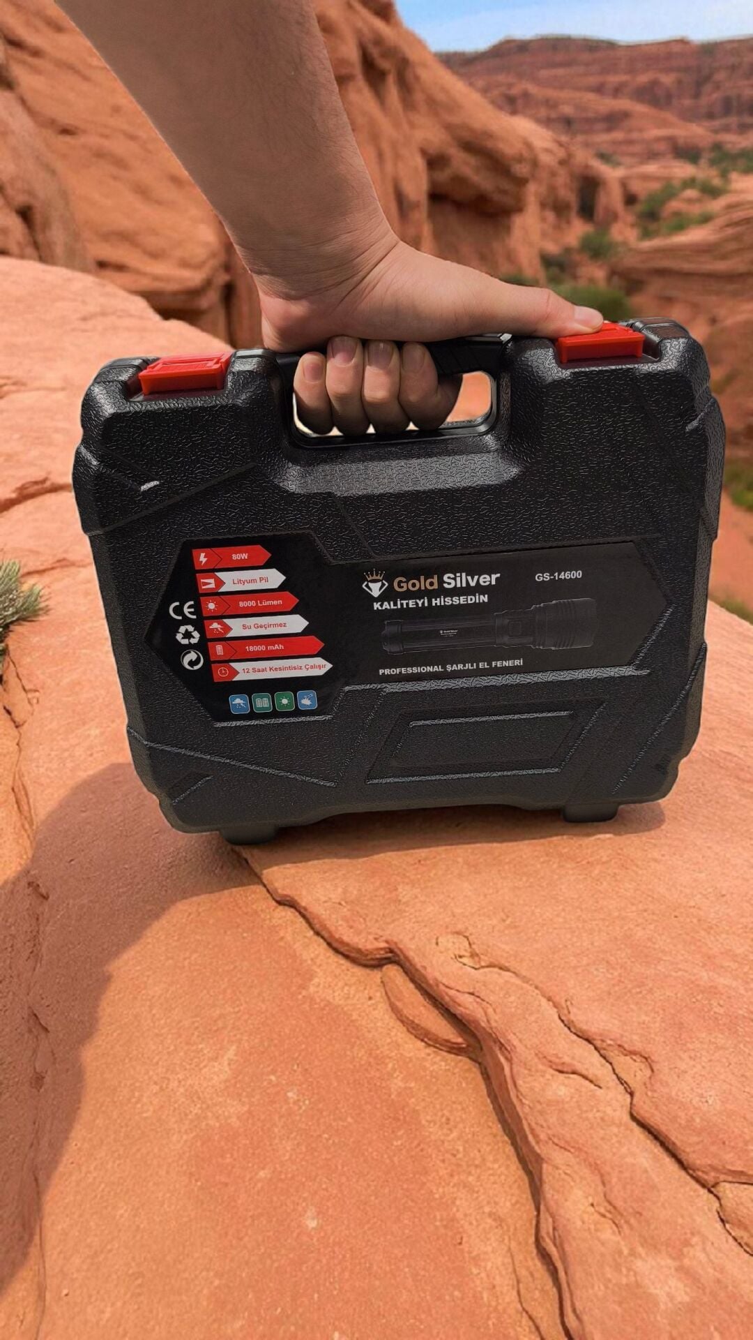 Gold Silver GS-14600 Profesyonel Şarjlı El Feneri