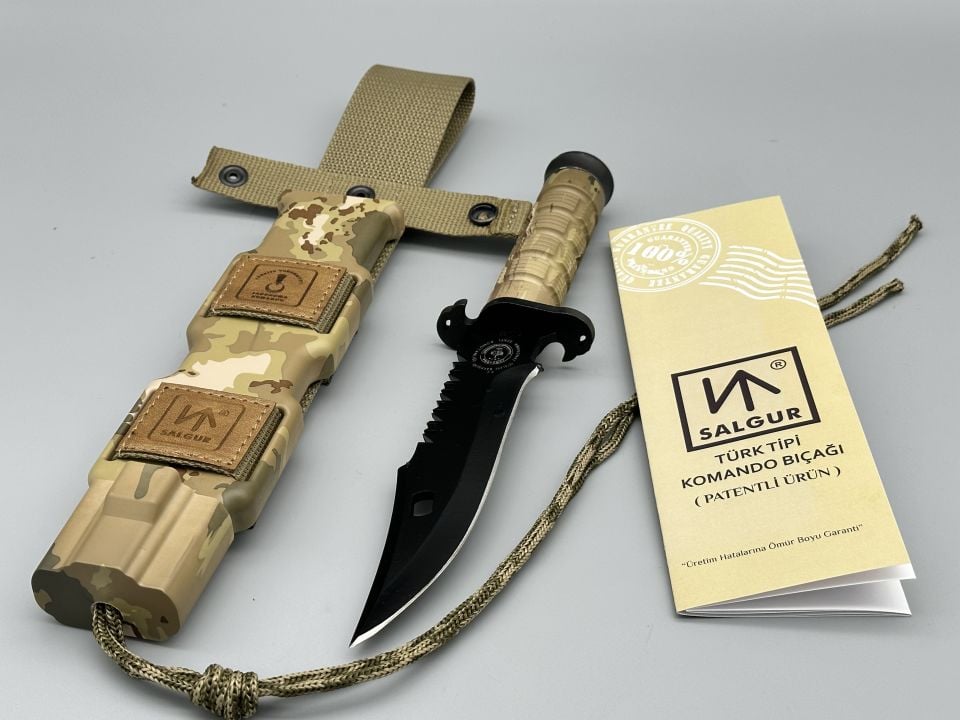 Salgur Türk Tipi Siyah Komando Bıçağı