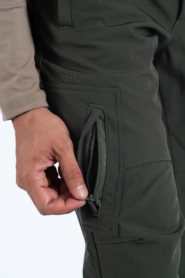 Combat Tactical Outdoor Taktik Softshell Kışlık Rüzgar Geçirmez Pantolon - 544 HAKİ - S