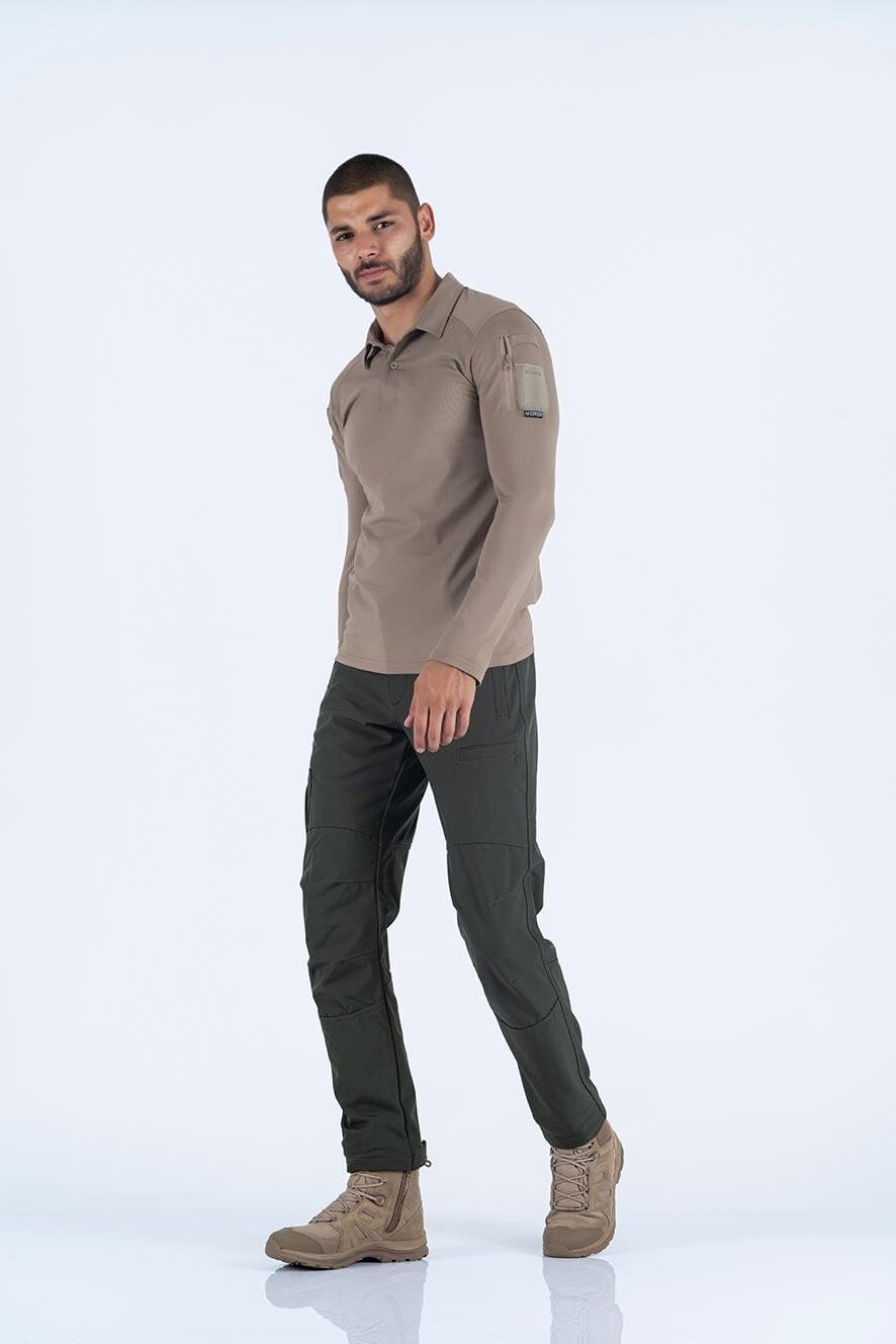 Combat Tactical Outdoor Taktik Softshell Kışlık Rüzgar Geçirmez Pantolon - 544 HAKİ - L
