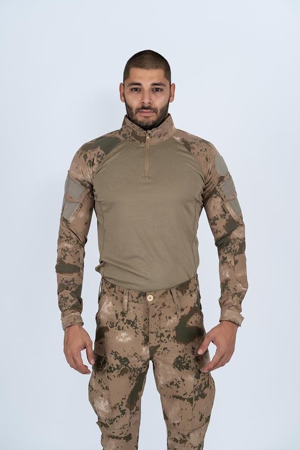 Combat Tactical Outdoor Jandarma Gömlek Uzun Kol Kamuflaj Gömlek - 401