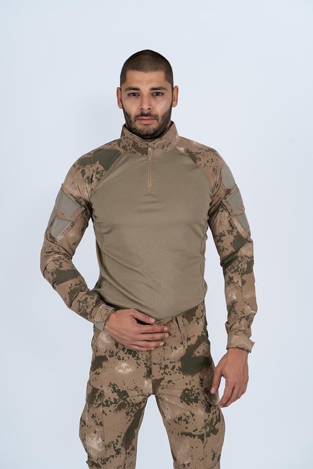 Combat Tactical Outdoor Jandarma Gömlek Uzun Kol Kamuflaj Gömlek - 401