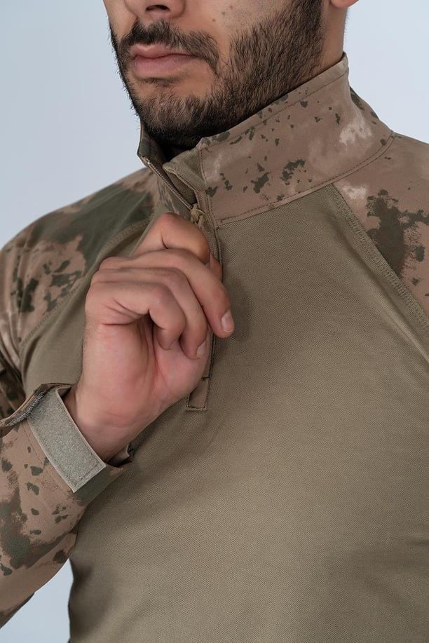 Combat Tactical Outdoor Jandarma Gömlek Uzun Kol Kamuflaj Gömlek - 401