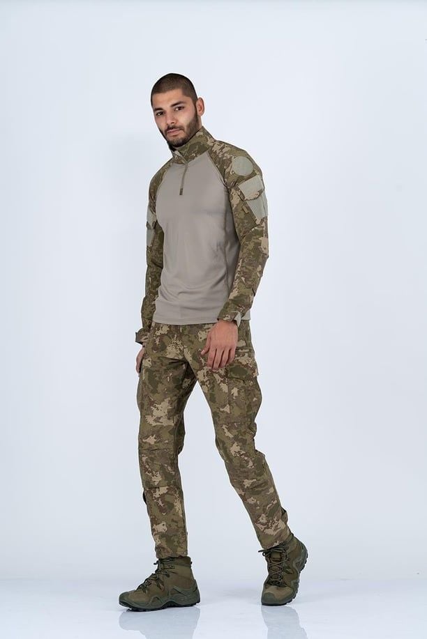 Combat Tactical Outdoor Taktik Tişört Operasyon Tişörtü Uzun Kol T-Shirt (Piyade Bej) - 401
