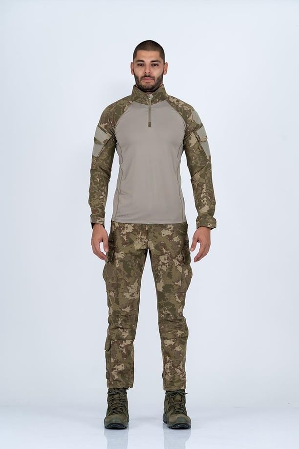 Combat Tactical Outdoor Taktik Tişört Operasyon Tişörtü Uzun Kol T-Shirt (Piyade Bej) - 401