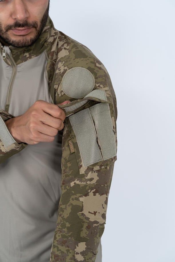 Combat Tactical Outdoor Taktik Tişört Operasyon Tişörtü Uzun Kol T-Shirt (Piyade Bej) - 401